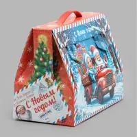 Подарочная коробка новогодняя &laquo;Новогодняя доставка&raquo; 175&times;250&times;125, для сладких подарков