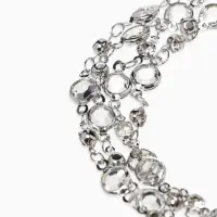 Цепочка со стразами, 6*4 мм. L=1 м,  цвет серебро