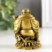 Нэцкэ фигурка &laquo;Хотей на жабе&raquo;, под бронзу