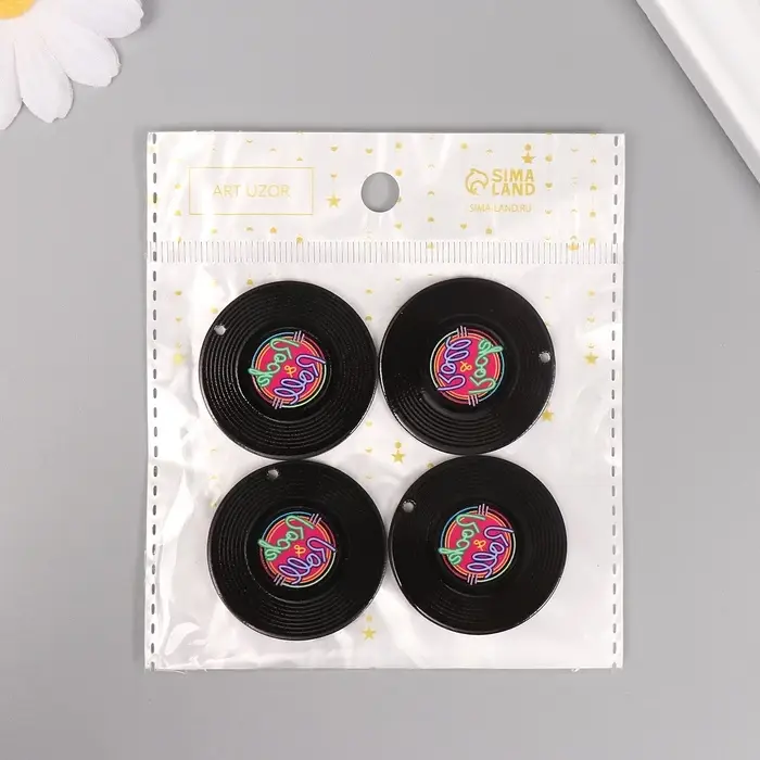 Декор для творчества акрил двусторонний Декор для творчества акрил двусторонний "Rock-n-Roll" 3,6х3,6х0,2 см