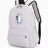 Рюкзак школьный на молнии, с карманами, с принтом, размер 30&times;12&times;43 см, серый