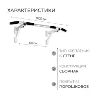 Турник настенный Aktiv, 97.5 см, белый
