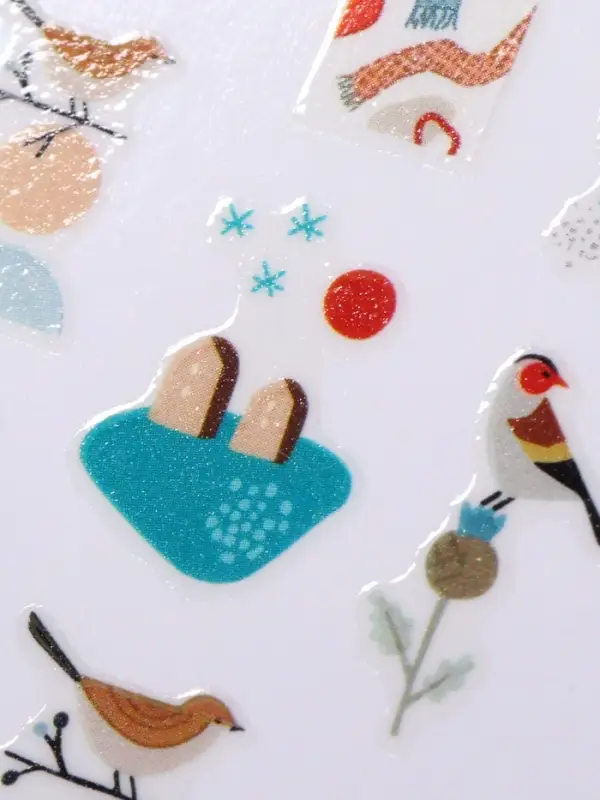 Наклейки для ногтей &laquo;Зимние птички&raquo;, разноцветные