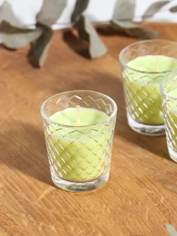 Ароматическая свеча в стакане, набор 3 шт., по 50 мл, 10 ч, 32 г, лайм-мята