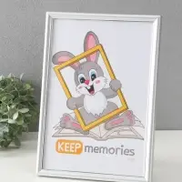 Фоторамка "Гамма" 21х30 см,  с подножкой, набор 3 шт, (пластиковый экран), серебро