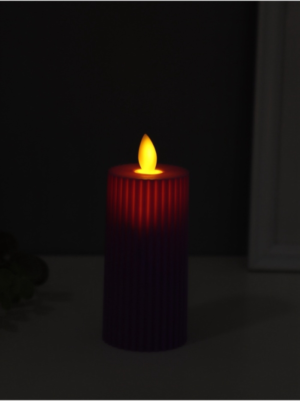 Ночник свеча "Уют" LED 3xAG13 сиреневый 5х5х11см