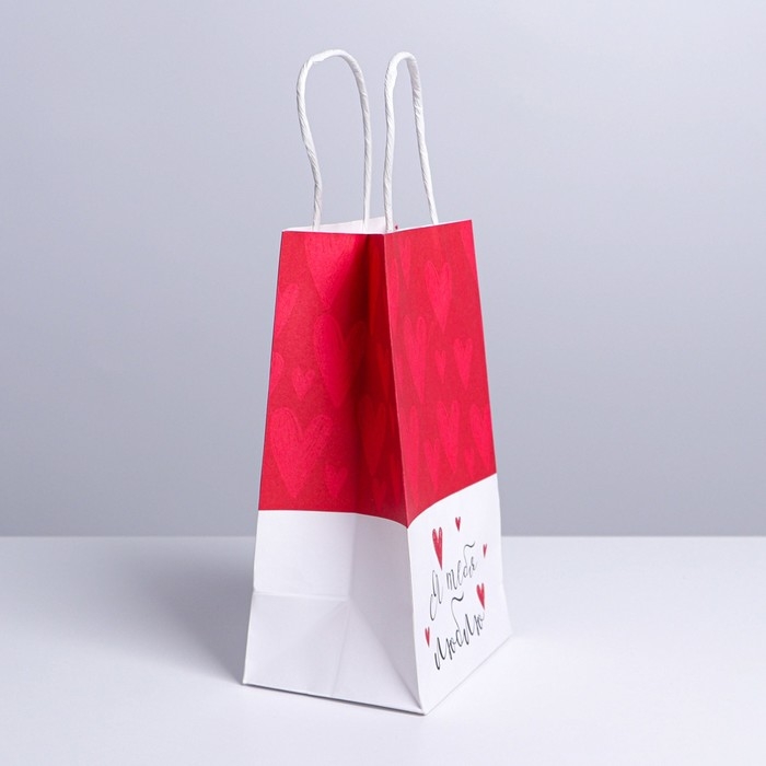 Пакет подарочный крафтовый, упаковка, «Я тебя люблю», 12 х 21 х 9 см Пакет подарочный крафтовый, упаковка, «Я тебя люблю», 12 х 21 х 9 см