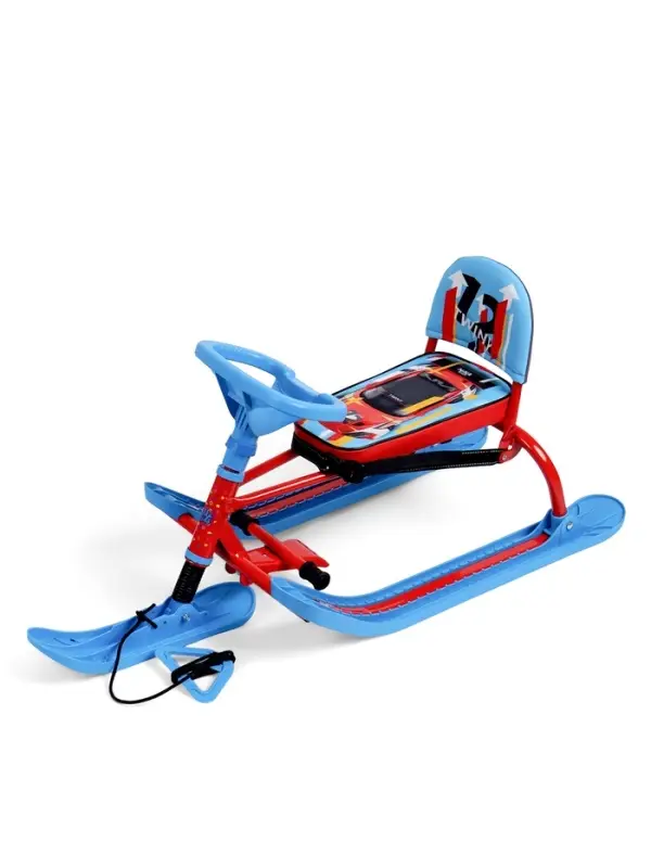Снегокат &laquo;Twiny 1+&raquo; sportcar, со спинкой, голубой, красный, TW1+/SC Nika Kids