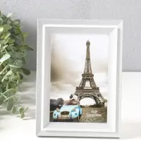 Фоторамка пластик 10х15 см "Остин" бело-серый 18,5х13,5х1,5 см