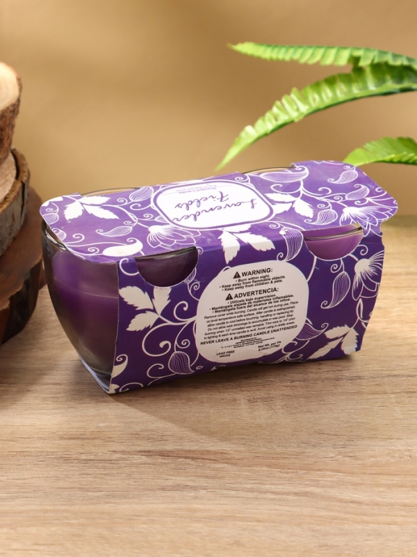 Набор свечей "SCENTED CANDLE" 100 гр, лавандовые поля