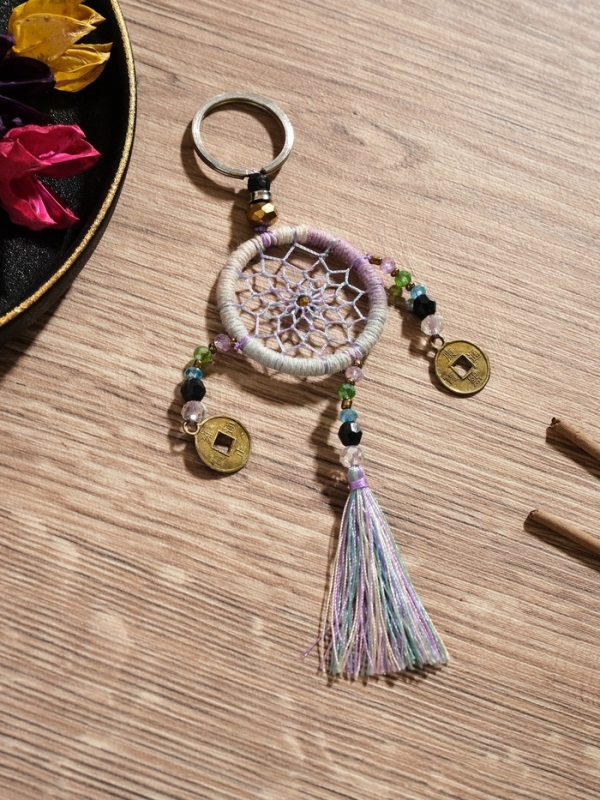 Брелок Брелок "Ловец снов" 4х15 см. разноцветный