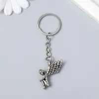 Брелок металл "Девушка-ангел - одиночество" 3х0,5х3 см