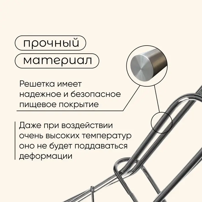 Решётка - гриль для рыбы maclay, 30&times;12 см, хромированная сталь, для мангала