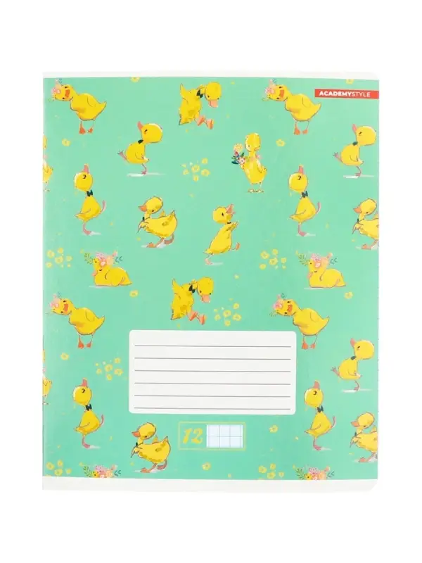 Тетрадь 12л кл Забавные утята, обл карт, МИКС