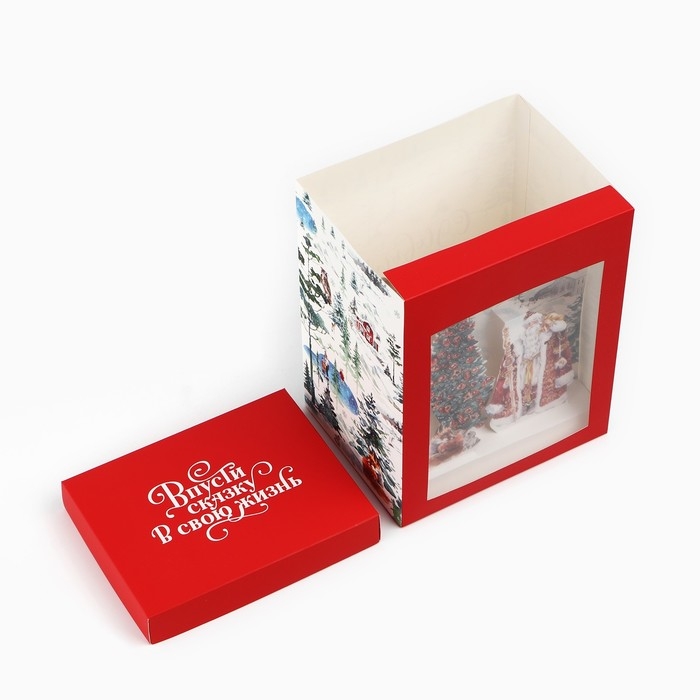 Подарочная коробка новогодняя складная с 3D эффектом «Новогодняя акварель», 18 х 23 х 14см, Новый год Подарочная коробка новогодняя складная с 3D эффектом «Новогодняя акварель», 18 х 23 х 14см, Новый год