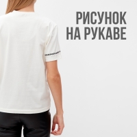 Футболка женская  с черным кантом Basic line цвет  молочный , р-р 52