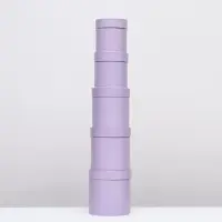Набор круглых подарочных коробок 5 в 1 &laquo;Сирень перламутровая&raquo;, 20&times;20 ‒15&times;15 см