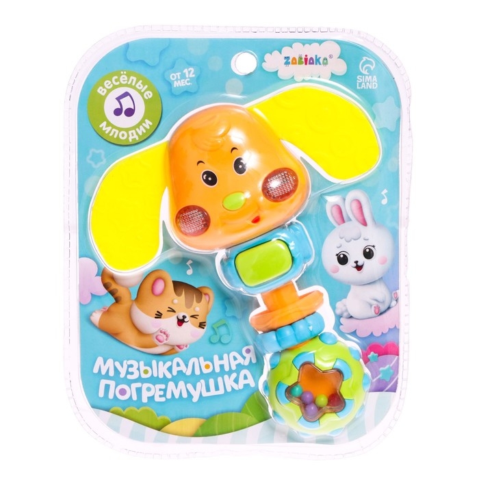 Музыкальная погремушка звук, свет, цвета МИКС Музыкальная погремушка звук, свет, цвета МИКС