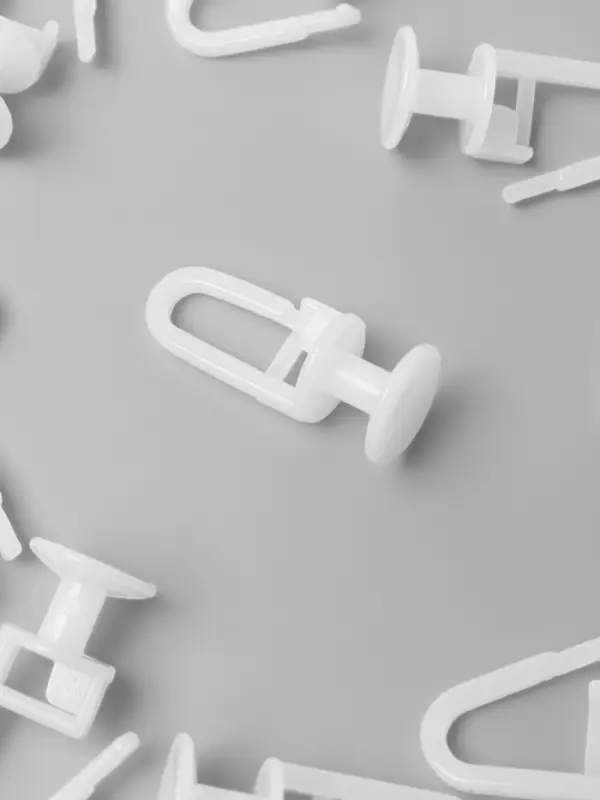 Крючок для штор, гвоздик с замком, d=11&times;25&times;12 мм, 20 шт., белый