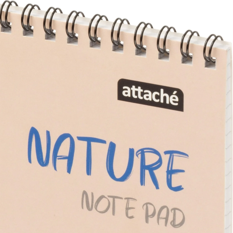 Блокнот А5 60л Attache Nature Beige flowers клет,65г,100%,греб,карт,ВД-лак