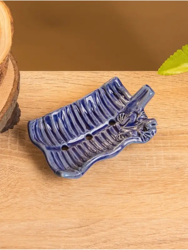 Мыльница &laquo;Геккон&raquo;, 12&times;7&times;3 см, керамика, синяя