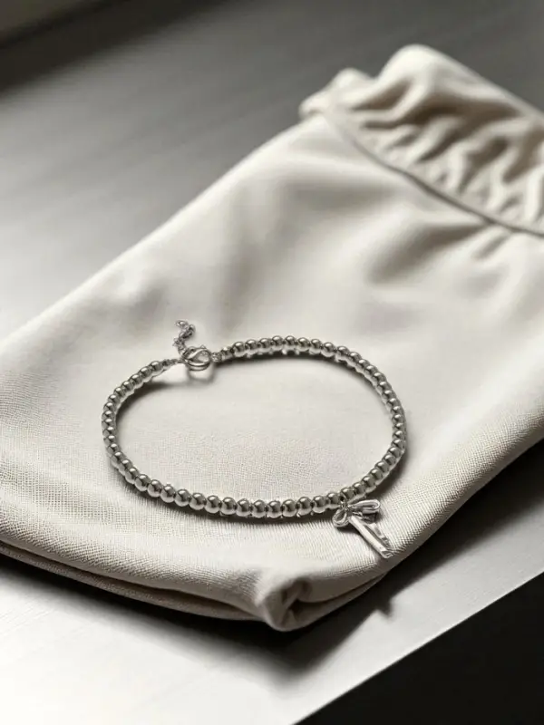 Колье "Бантик" нежность, цвет серебро