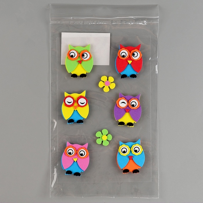 Набор наклеек из EVA  Набор наклеек из EVA "Совушки", 8 шт