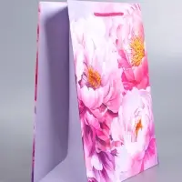 Пакет подарочный ламинированный &laquo;Пионы&raquo;, 26&times;12&times;32 см