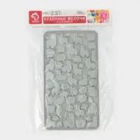 Форма для мармелада Доляна &laquo;Ферма&raquo;, силикон, 23&times;12.5&times;1 см, 53 ячейки, серая