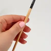 Кисть для макияжа, скошенная, 18 (± 1) см, бежевая