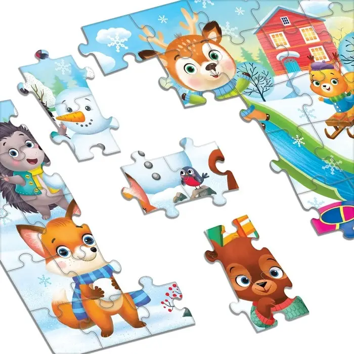 Пазл детский «Новогодние игры», 54 элемента Пазл детский «Новогодние игры», 54 элемента