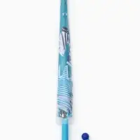 Зонт-трость детский п/авт R43/50 П/Э ЗЕБРА ручка-крюк бирюзовый пакет