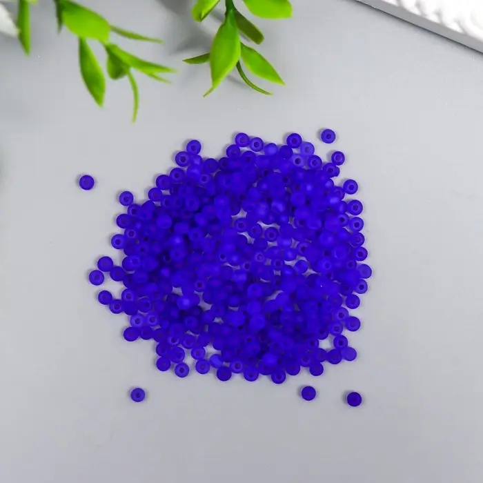 Бисер стекло 8/0  Бисер стекло 8/0 "Матовый полупрозрачный. Сапфир" 10 гр