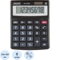 Калькулятор настольный КОМП Attache, AС-223B,8р,дв. пит, черн,134x107x34