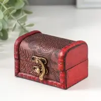 Шкатулка для украшений &laquo;Сундучок. Цветочная&raquo;, дерево, 6&times;8.8&times;5.5 см