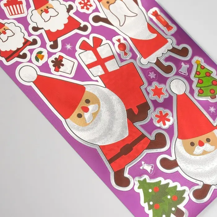 Наклейка пластик "Новый год" фиолетовая 24,5х13,2 см