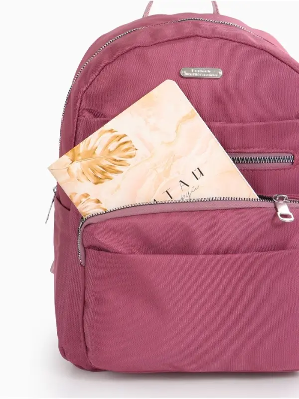 Рюкзак городской, с косметичкой, 5 карманов, бордовый