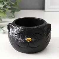 Подставка для мелочей «Кот», 6×9.5×10 см, чёрная