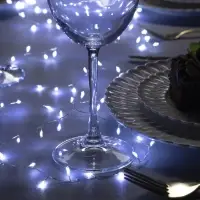 Гирлянда &laquo;Мишура&raquo; 2 м, роса, IP20, серебристая нить, 100 LED, свечение белое, USB