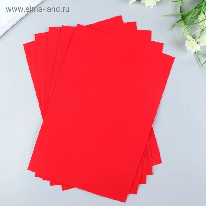 Фетр мягкий 1 мм 20х30 см красный Фетр мягкий 1 мм 20х30 см красный