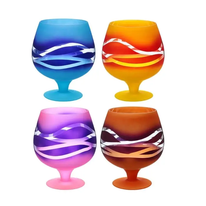 Ваза для цветов &laquo;Фэнтези&raquo; бренди бокал на ножке, 7 л, h=29 см, d=16.5 см, стекло, МИКС