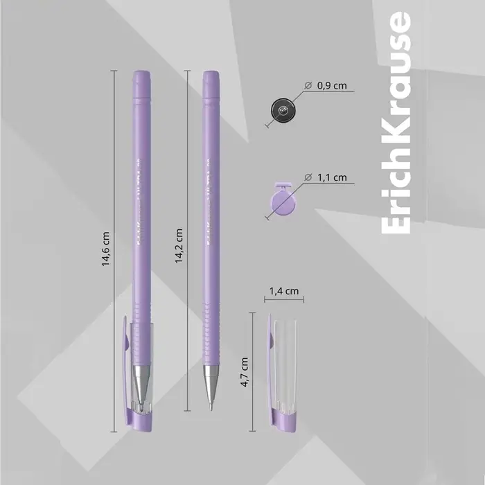 Ручка шариковая ErichKrause. ULTRA-20 Stick Pastel, синий стержень, узел 0.7 мм
