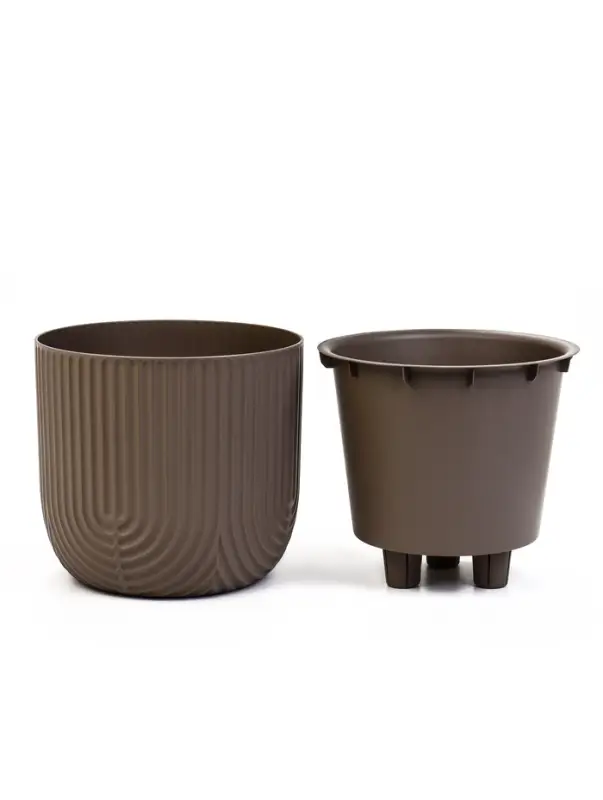 Кашпо со вставкой 7,8 л d28 см h25,5 см РАМОНА серый