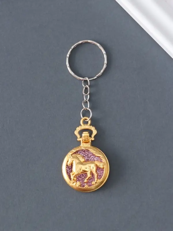 Брелок металл, пластик "Бегущий конь" блёстки МИКС 4х2,7х0,8 см