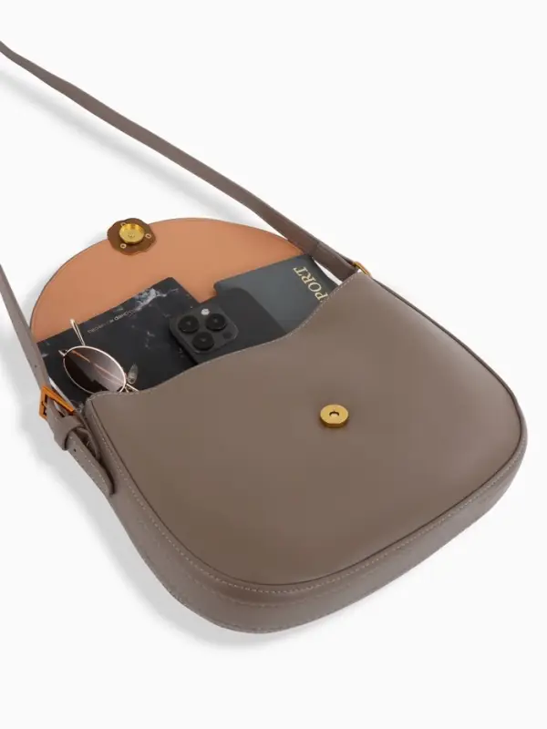 Сумка женская мессенджер TEXTURA на магните, с косметичкой, 28&times;4&times;20 см, серая