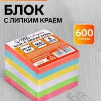 Блок с липким краем 76 мм&times;76 мм 600 л, 6 цветов