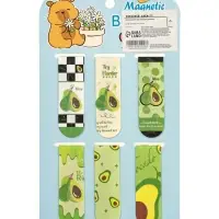Закладки магнитные для книг 6 штук Авокадо 60&times;19 мм МИКС CALLIGRATA