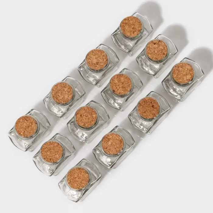 Набор баночек для специй Доляна &laquo;Парфе. Звезда&raquo;, 50 мл, 6.6&times;6.8&times;3.9 см, с пробковой крышкой, 12 шт., стекло