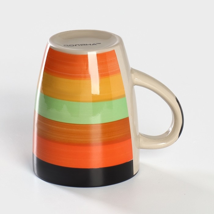 Кружка Доляна «Индия», 300 мл, керамика, цвет оранжевый