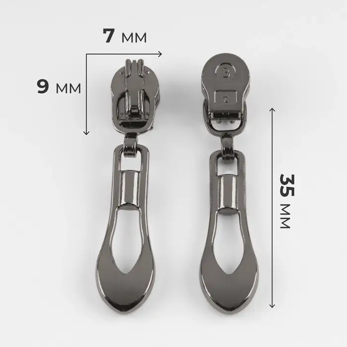 Бегунок для молнии «Спираль», №3, «Винтаж», 10 шт., цвет чёрный никель Бегунок для молнии «Спираль», №3, «Винтаж», 10 шт., цвет чёрный никель